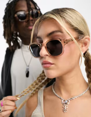 A.Kjaerbede Zan square sunglasses in champagne | ASOS (Global)