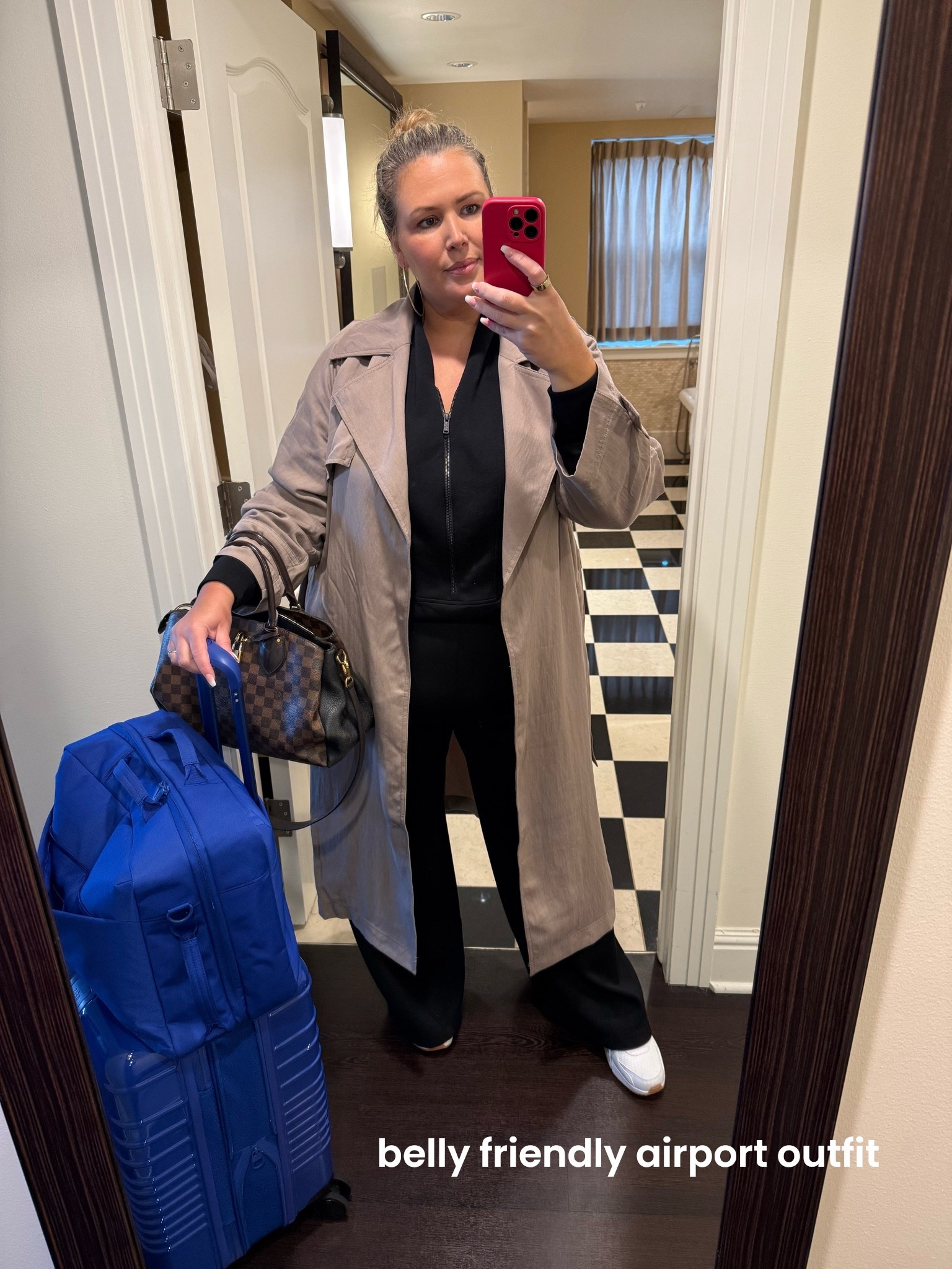 Obsessed with this air essentials jumpsuit and this trench omg. Trench runs suuuper oversized im in the medium (as a true plus size 2x!!) and the jumpsuit runs true! I’m in my regular size 2x. Luggage and sneakers are faves!

#LTKNYFW #LTKTravel #LTKPlusSize