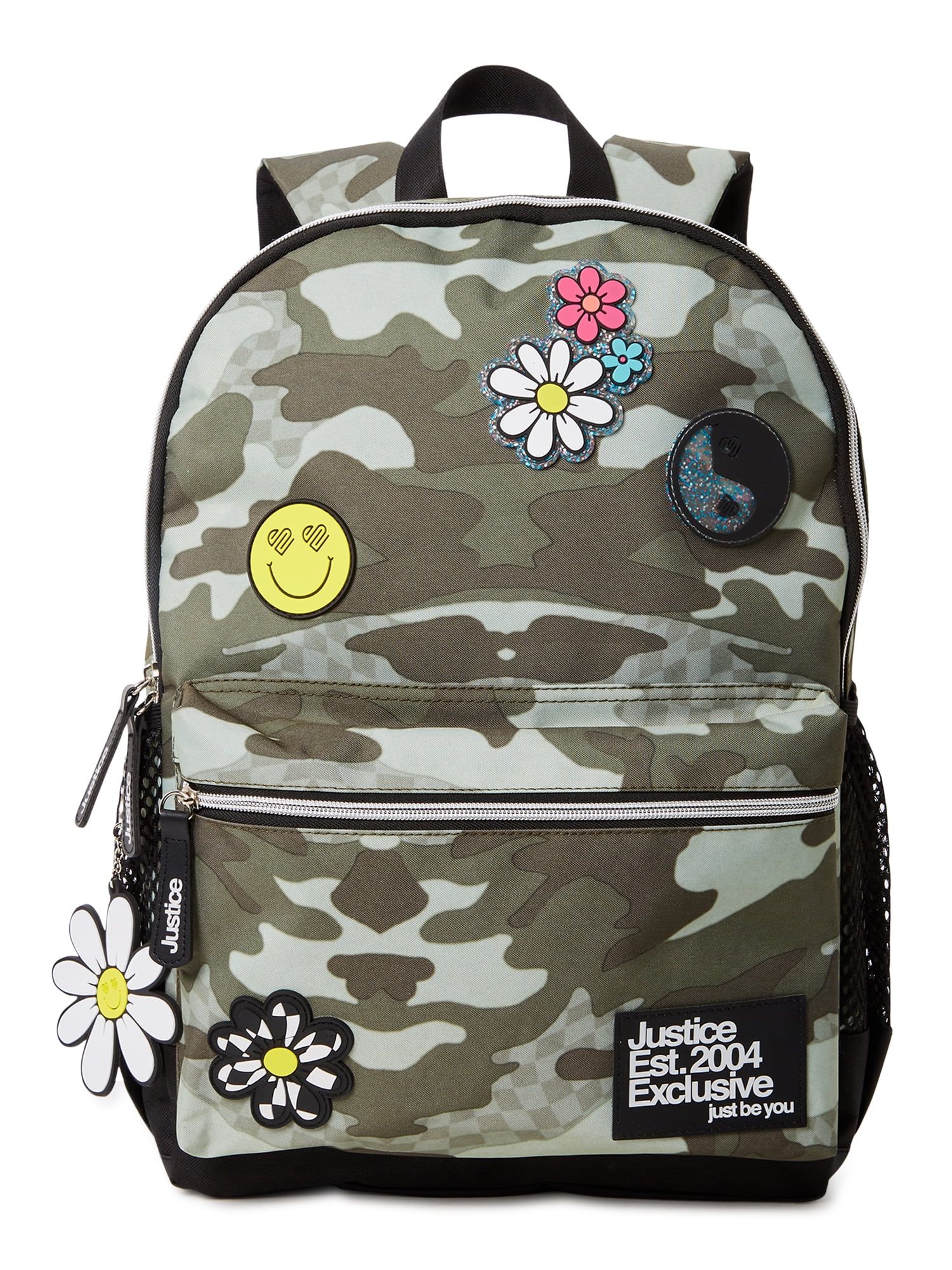 Justice Girls 17" Laptop Backpack Smiles Green Camoflauge | Walmart (US)