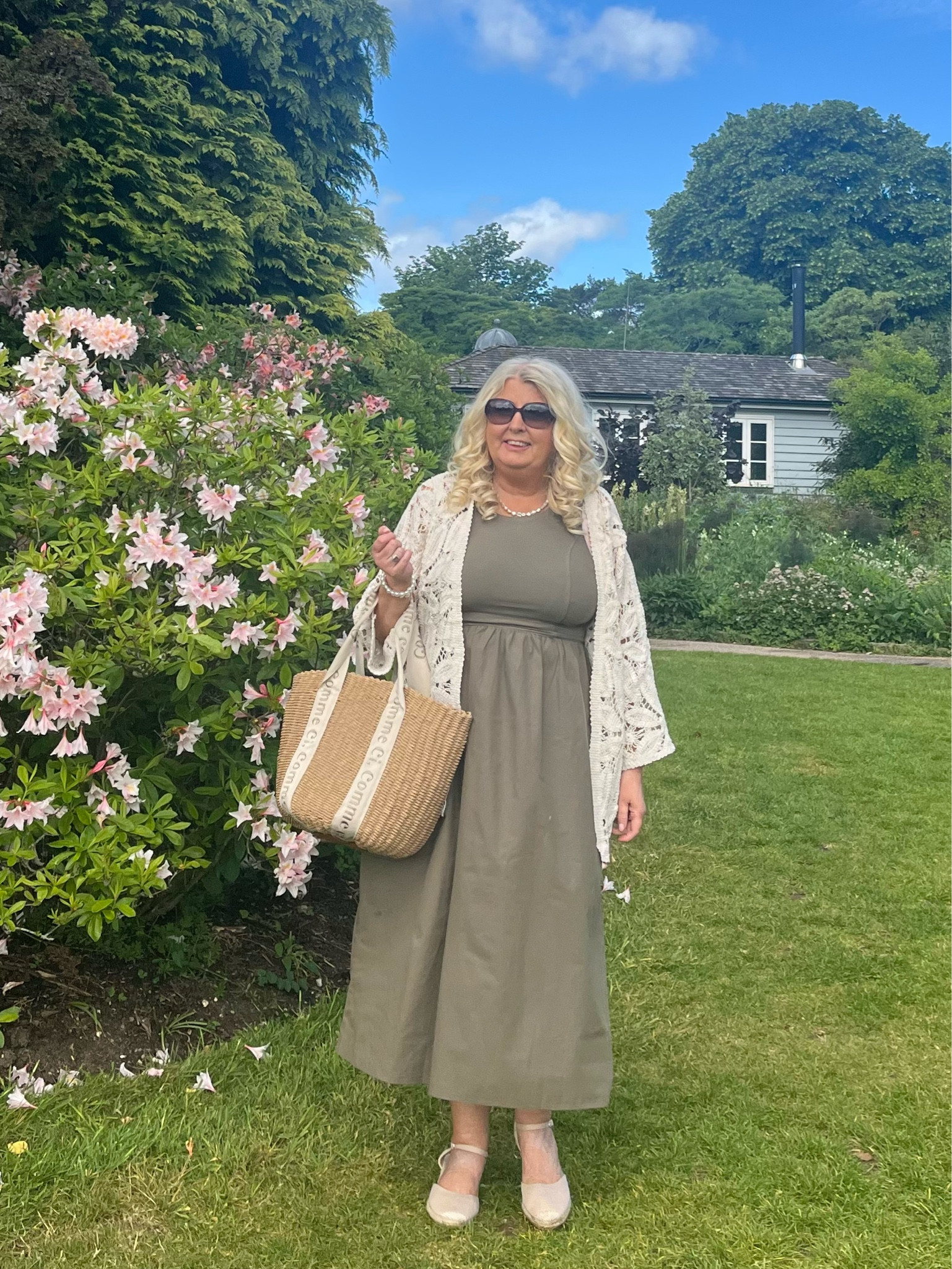 Springtime fresh wearing Blue Vanilla Official Khaki midi dress and crochet cardigan 

#LTKSeasonal #LTKfindsunder50 #LTKmidsize