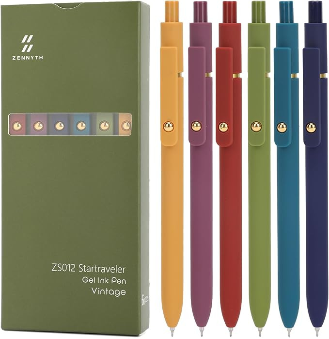 Ddaowanx Gel Pens, 6 Pcs 0.5mm Quick Dry Black Ink Pens Fine Point Smooth Writing Pens, Office De... | Amazon (US)
