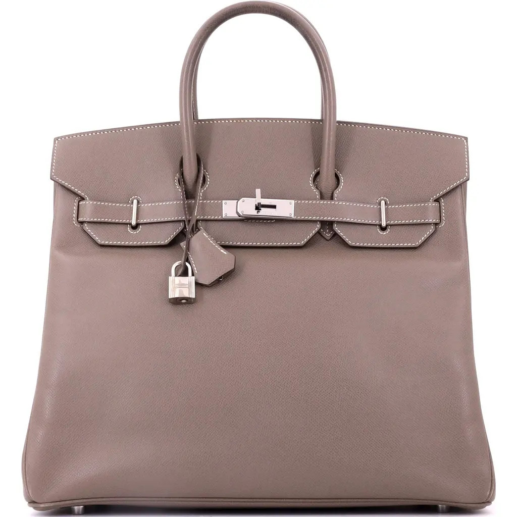 Pre-Owned Hermes HAC Birkin Bag Grey Epsom with Palladium Hardware 36 at Nordstrom, Size Medium | Nordstrom