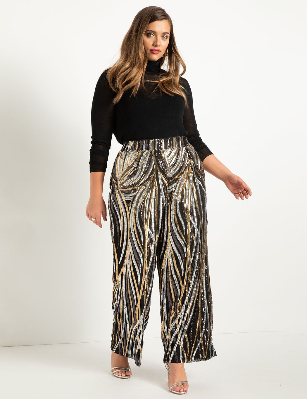 Wide Leg Multi-Sequin Pant | Eloquii