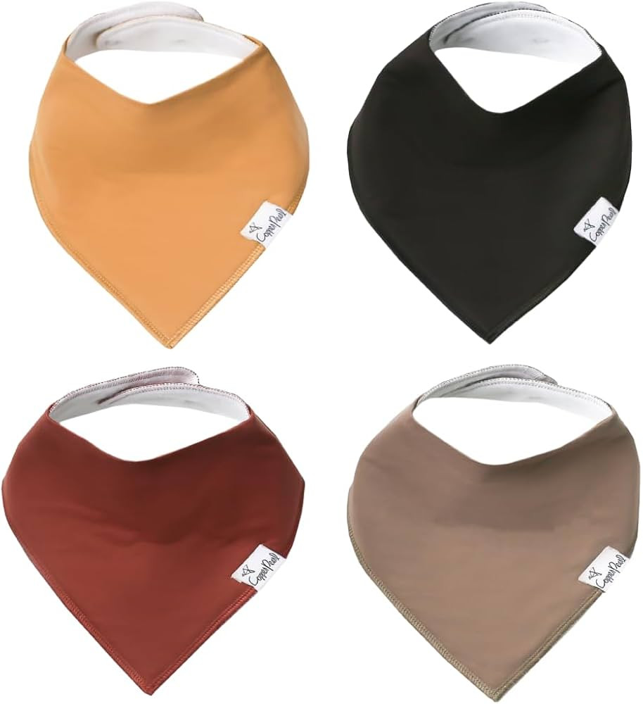 Copper Pearl 4 Pack Soft Cotton Baby Bibs for Drooling and Teething, Absorbent Drool Bibs for Bab... | Amazon (US)