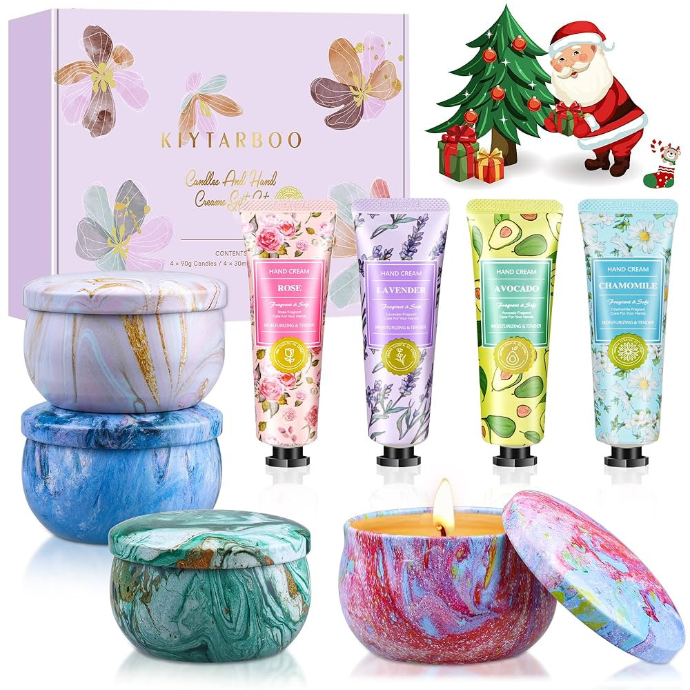 Gift Baskets for Women: Unique Candles & Hand Cream Lotion Gifts Set, Gifts for Mom, Teacher Appr... | Amazon (US)