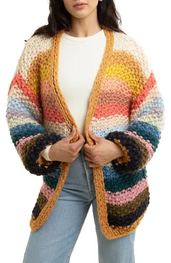 SAACHI Mayflower Stripe Crochet Cardigan in Multi at Nordstrom Rack | Nordstrom Rack
