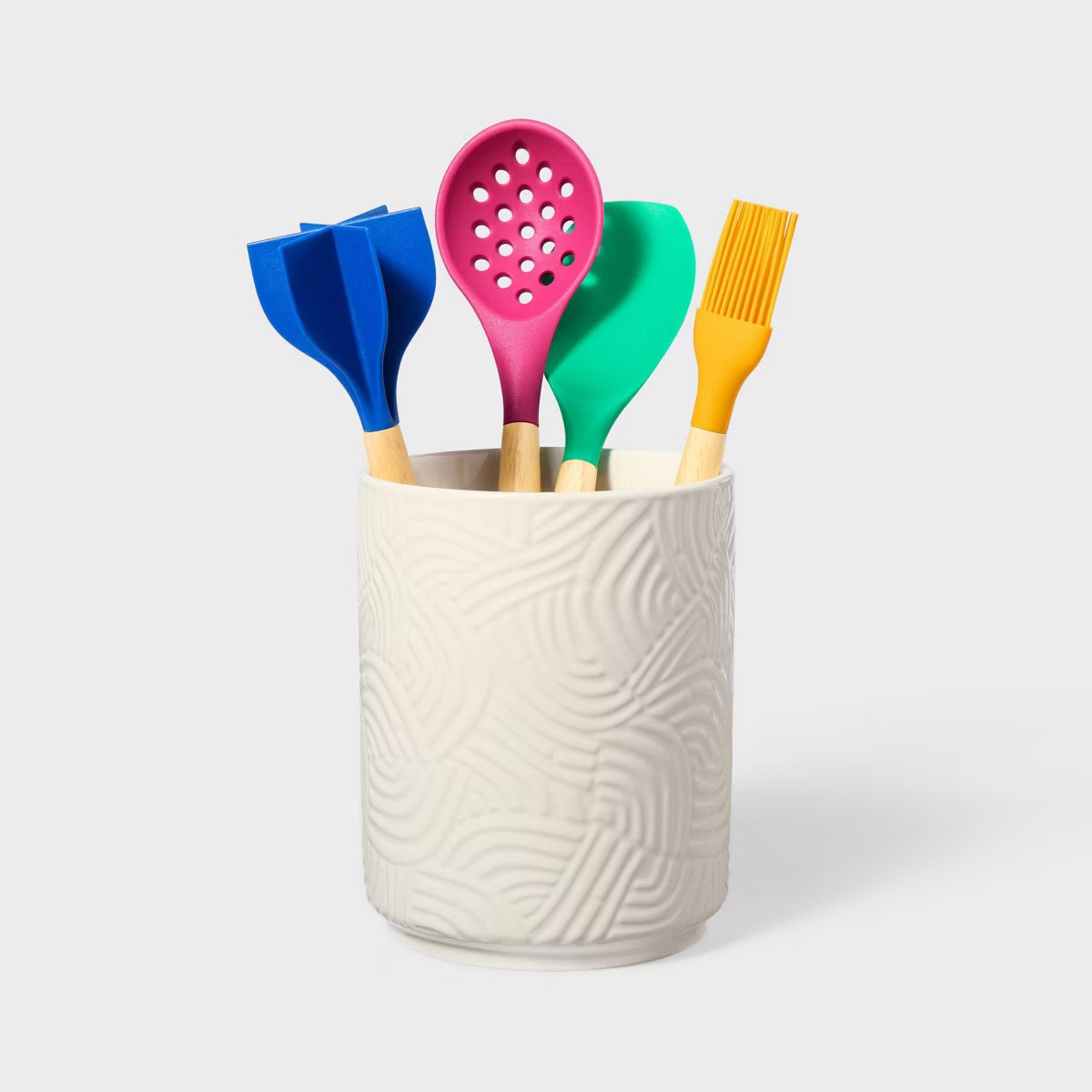 5pc Cooking Utensils with Stoneware Canister Gift Set - Tabitha Brown for Target | Target