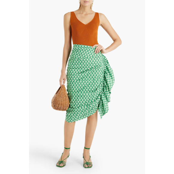 Rhode Women's Black Asymmetric Felicity Scalloped Ruffle Skirt Size S | Poshmark