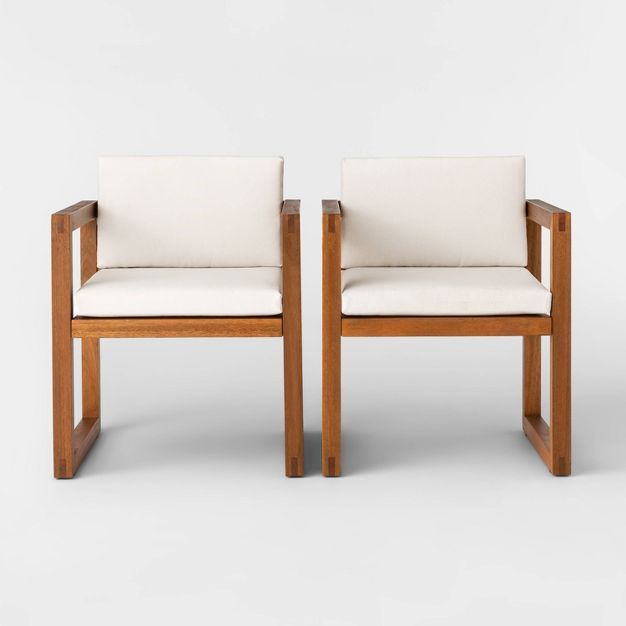 Kaufmann 2pk Wood Patio Arm Chair - Natural - Project 62&#8482; | Target