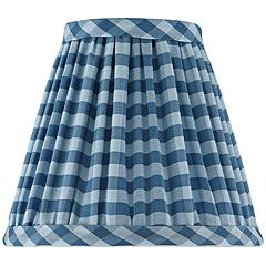 Springcrest Gingham Navy Plaid Pleated Cotton Clip-On Empire Shade (3x6x5) | Lamps Plus