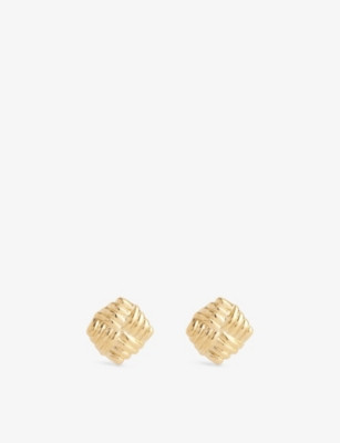 Wind yellow-gold plated metal stud earrings | Selfridges