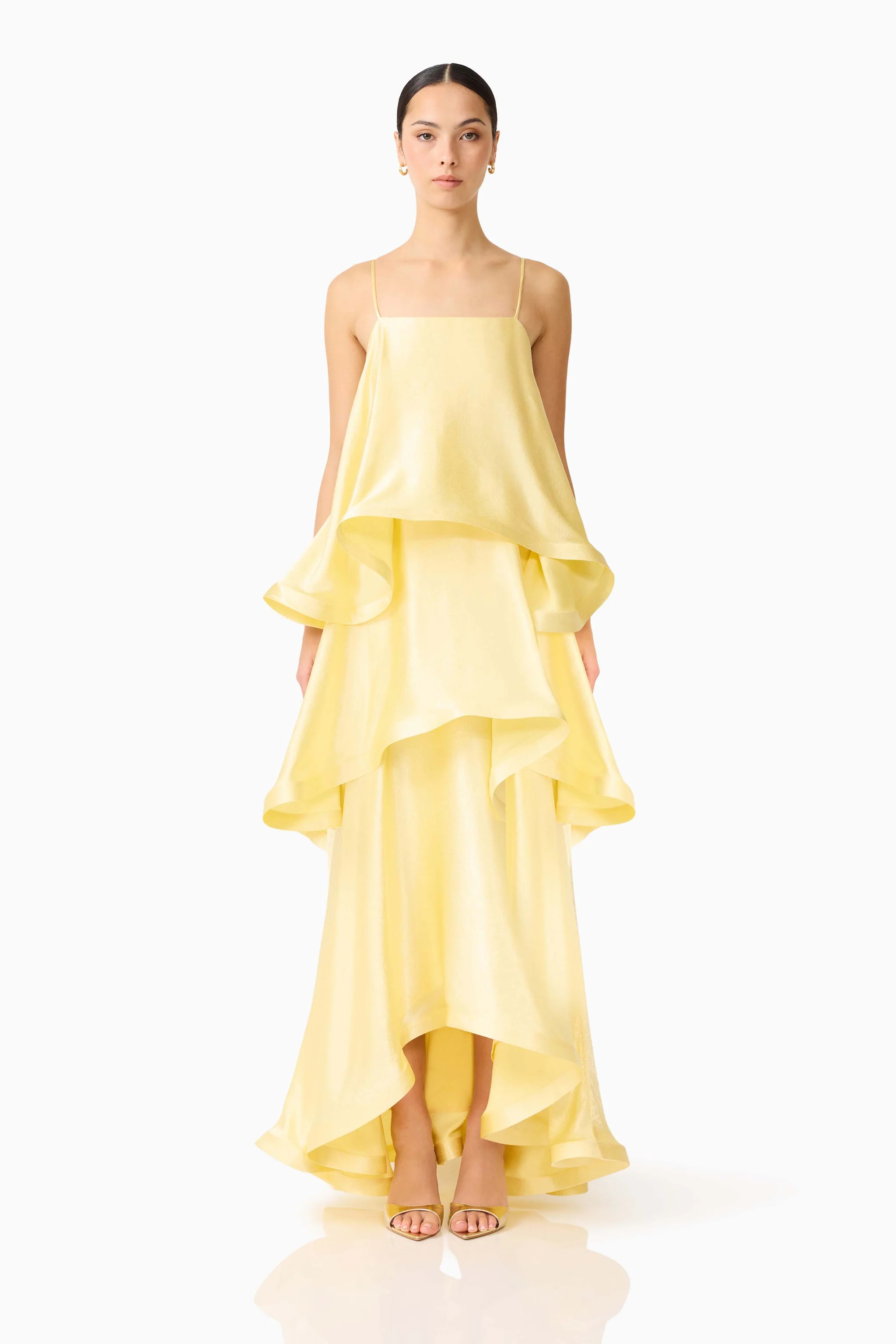 Tilly Tiered Maxi Dress in Butter Yellow | Shop.app