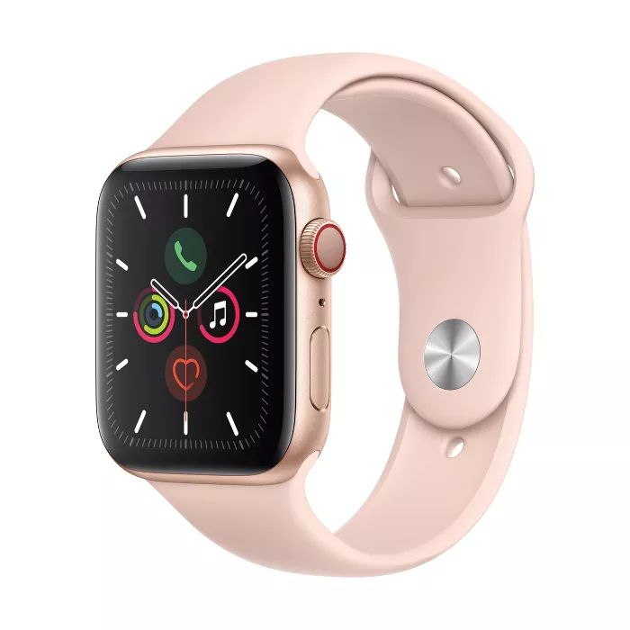 Apple Watch Series 5 GPS + Cellular, 40mm Gold Aluminum Case with Pink Sand Sport Band | Target