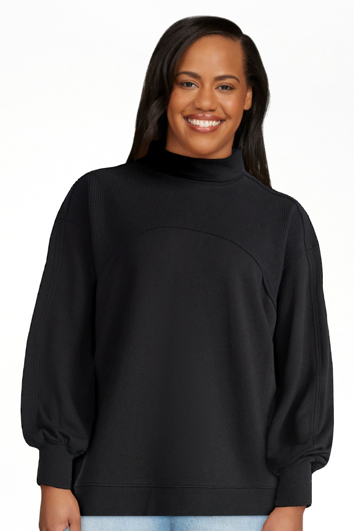 Time and Tru Women's Ottoman Ribbed Pullover Top with Long Sleeves, Size XS-XXXL | Walmart (US)