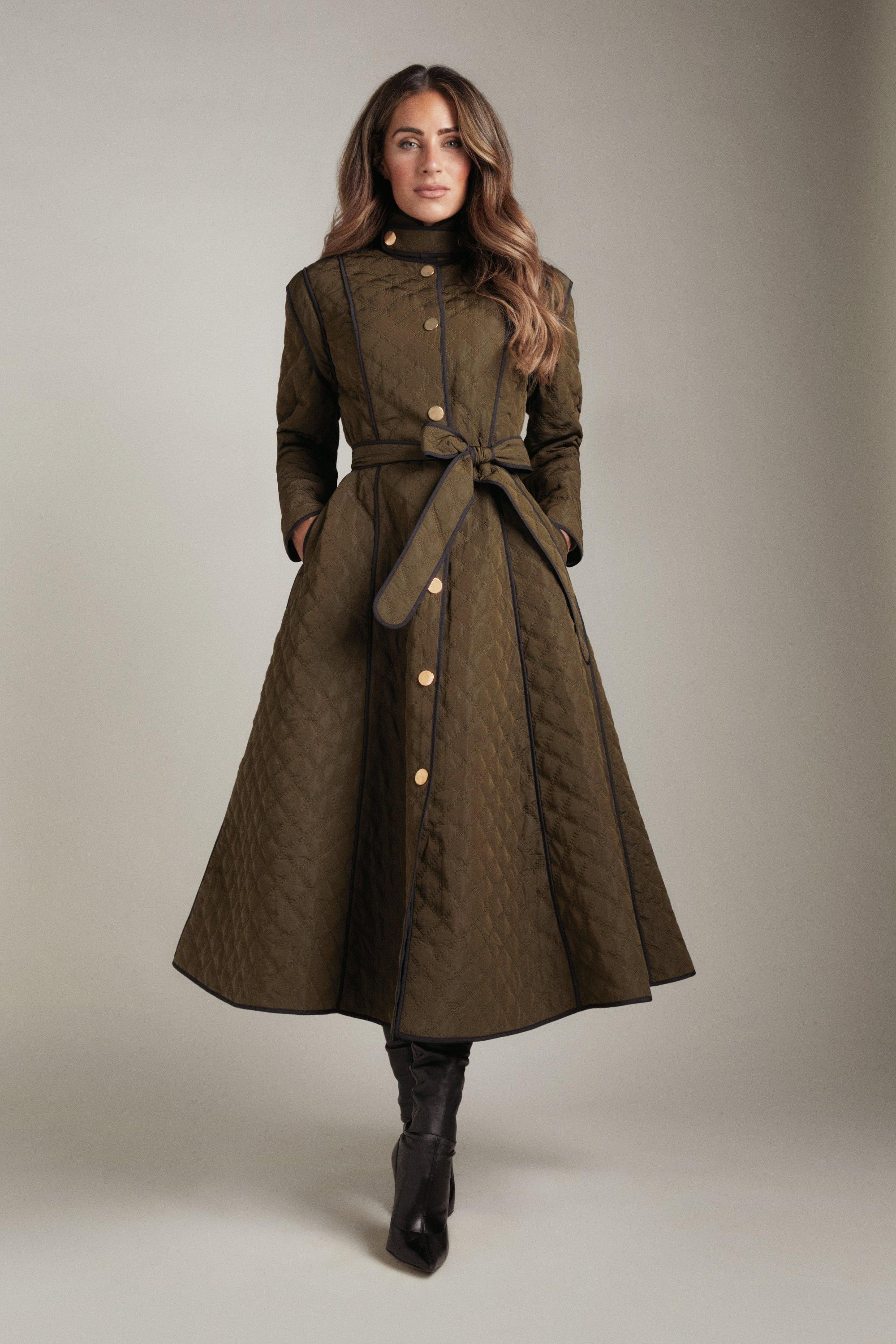 Lydia Millen Full Skirt Maxi Quilted Coat | Karen Millen UK & IE