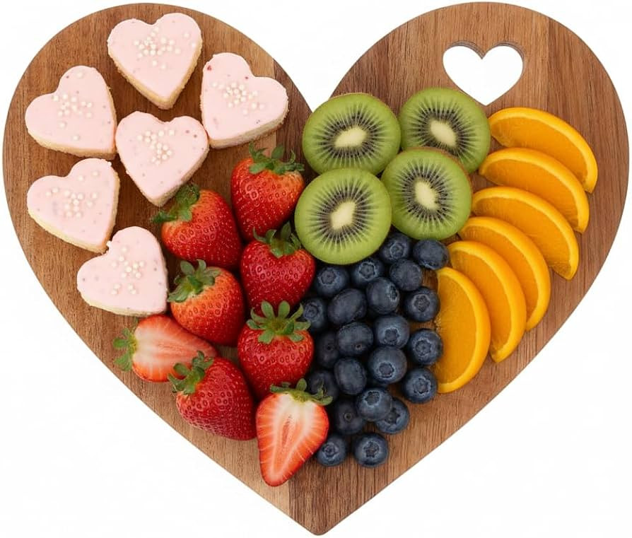MAGICLULU Heart Shaped Cutting Board, Valentine Wood Serving Platter for Cheese, Bread & Meat, Wo... | Amazon (US)