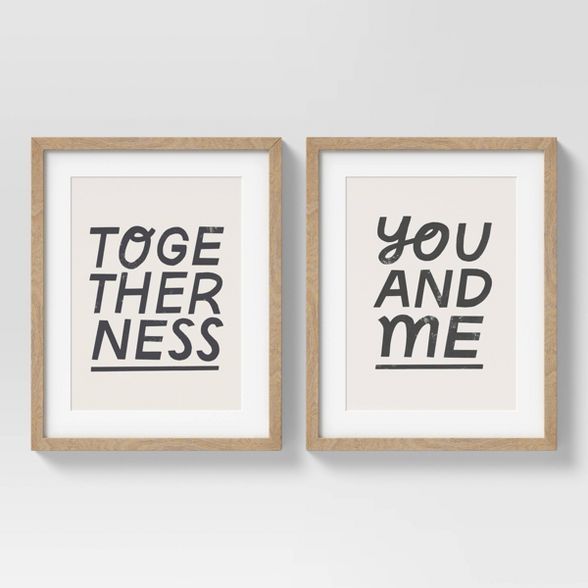 (Set of 2) 16" x 20" Togetherness Framed Wall Arts - Threshold™ | Target