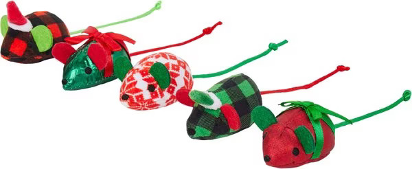 Frisco Holiday Mice Plush Cat Toy with Catnip, 5 count | Chewy.com