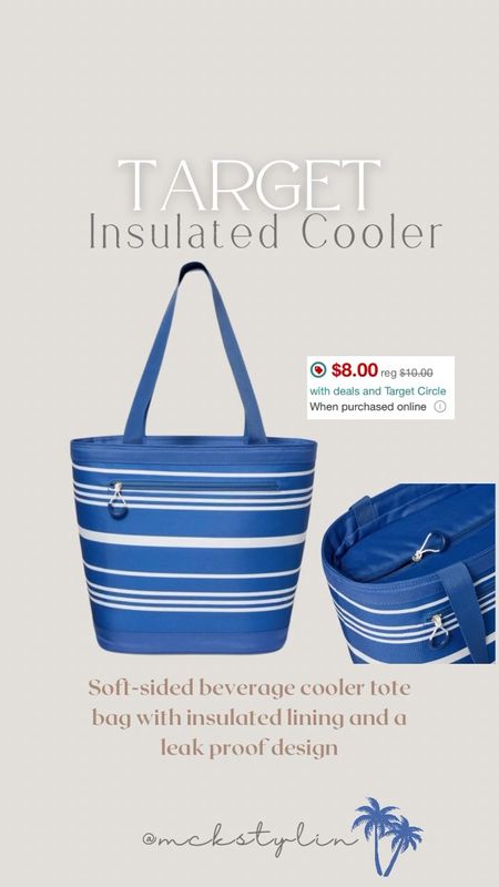 Love this for a beach trip or pool. Perfect for keeping drinks and snacks cool & it is so cute! Love the zipper top & outside storage pocket 

#LTKSwim #LTKSaleAlert #LTKHome