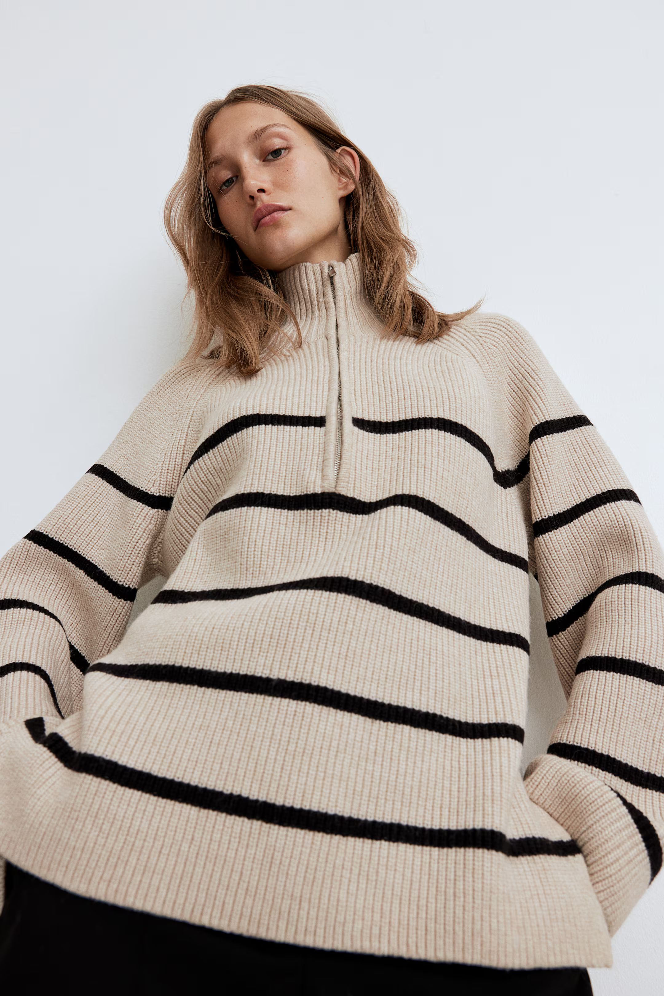 Zip-top rib-knit jumper | H&M (UK, MY, IN, SG, PH, TW, HK)