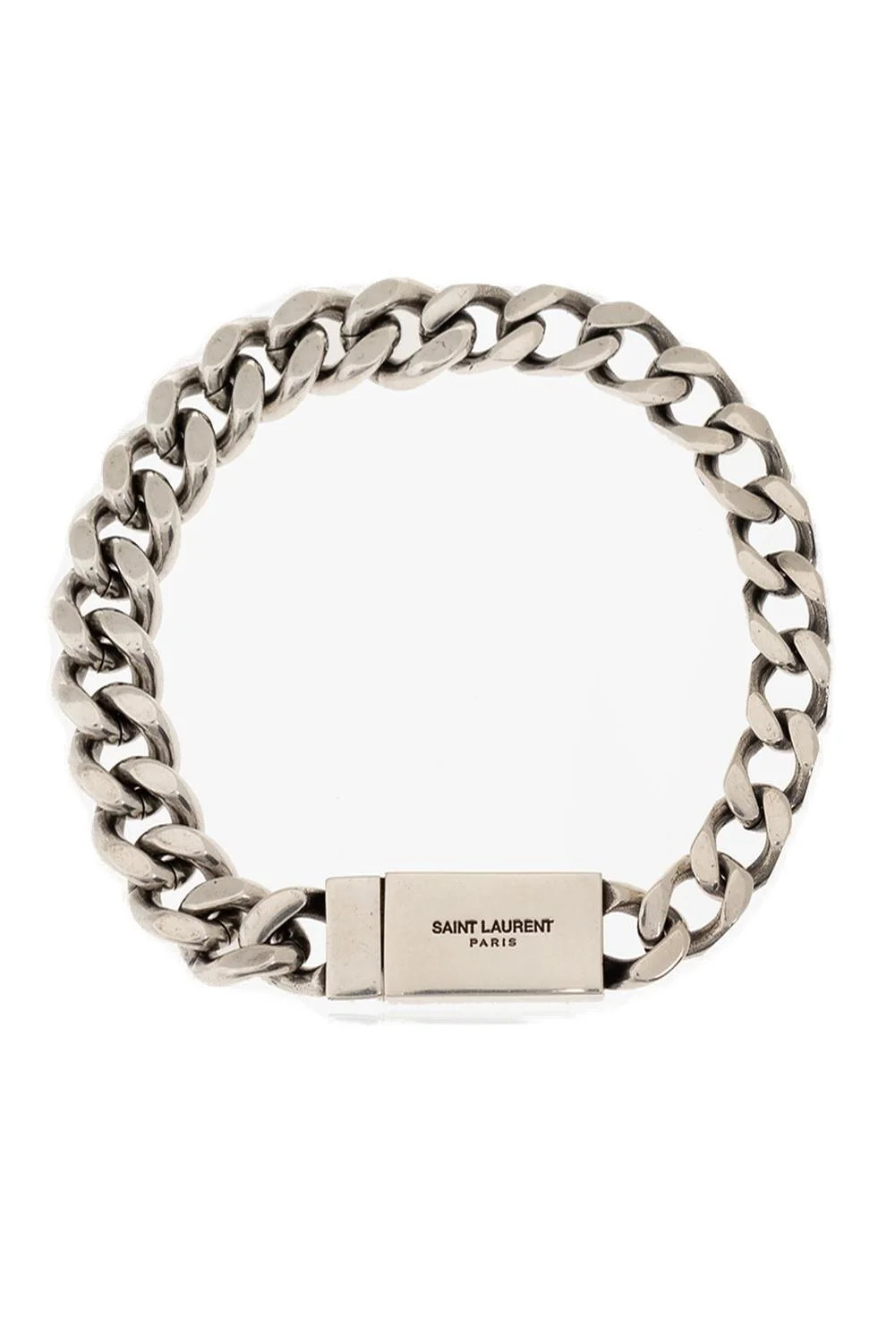 Saint Laurent Logo Engraved Chained Bracelet | Cettire Global
