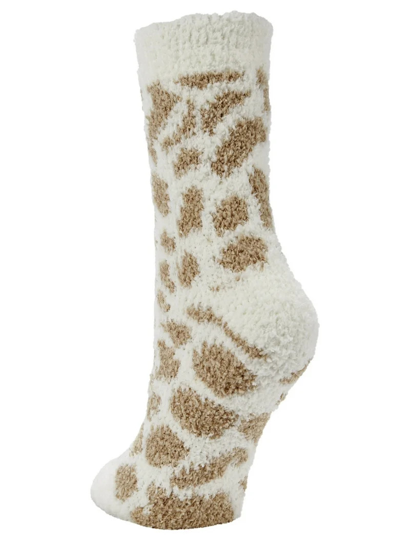 Airplus Fall Giraffe Print Cozy Crew Socks, Women's 5-10, 1 pair | Walmart (US)