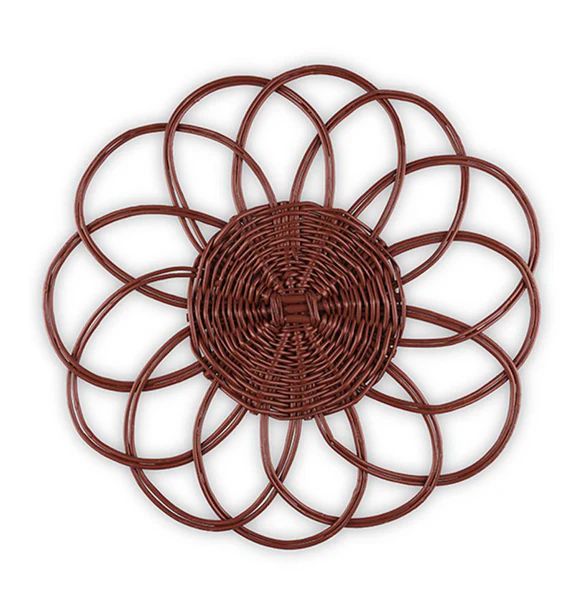Woven Bloom Placemat, Burgundy | The Avenue