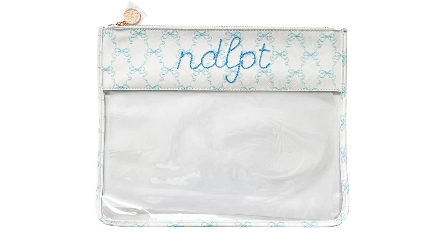 Large PRINT NDLPT CLEAR ZIP POUCH | Penny Linn Designs