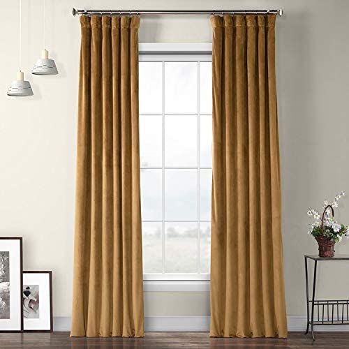 HPD Half Price Drapes VPYC-161232-96 Plush Velvet Curtain (1 Panel), 50 X 96, Spiced Rum | Amazon (US)