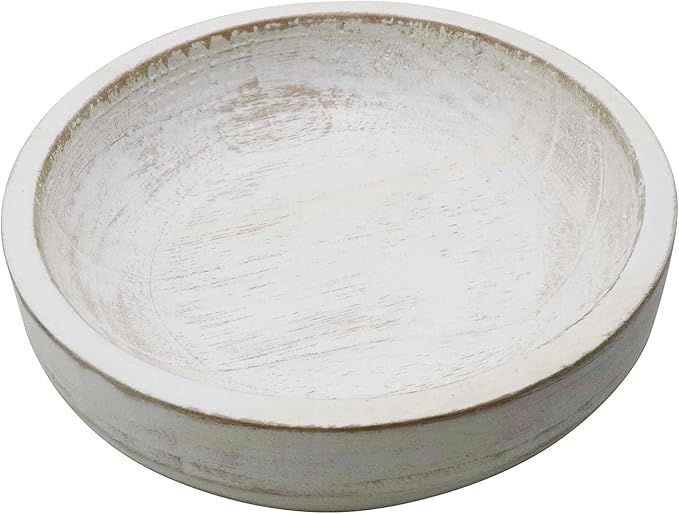 Sweet Water Decor Whitewash Decorative Bowl, Wood Bowl for Kitchen Counters, Dining Room, & Count... | Amazon (US)