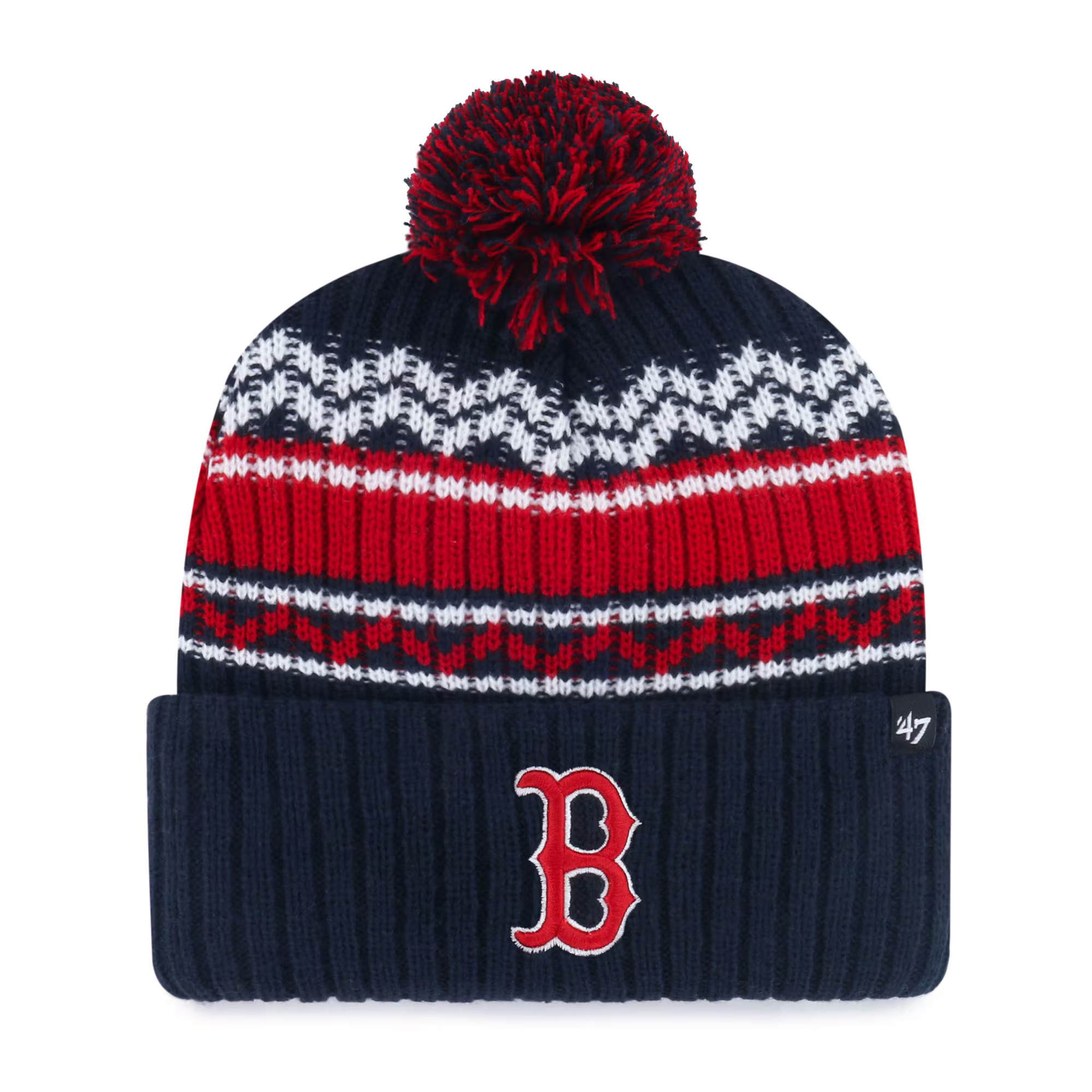 Youth Boston Red Sox  '47 Navy Polar Vortex Cuffed Knit Hat with Pom | MLB Shop