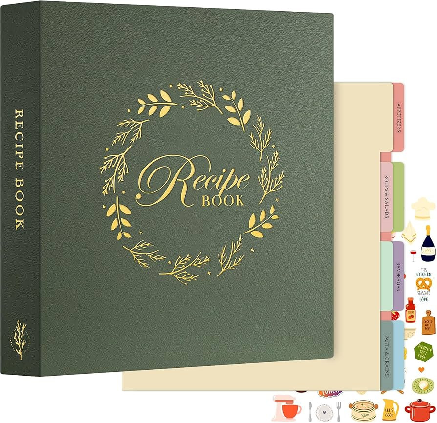 Lanpn Recipe Binder 8.5x11 3 Ring Kit, Waterproof Organizer Binder to Write in Your Own Recipes, ... | Amazon (US)