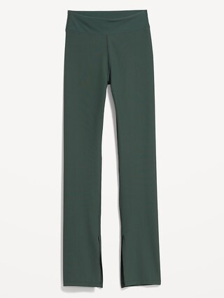 Extra High-Waisted PowerSoft Rib-Knit Split Flare Leggings for Women | Old Navy (US)