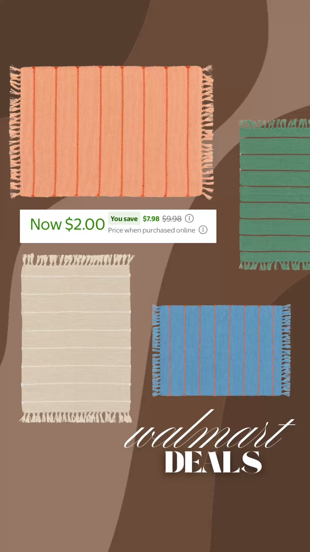 How are these only $2??? The perfect layering rug! 

Walmart deals, Walmart home, home decor, for the home 

#LTKHome #LTKFindsUnder50 #LTKSaleAlert