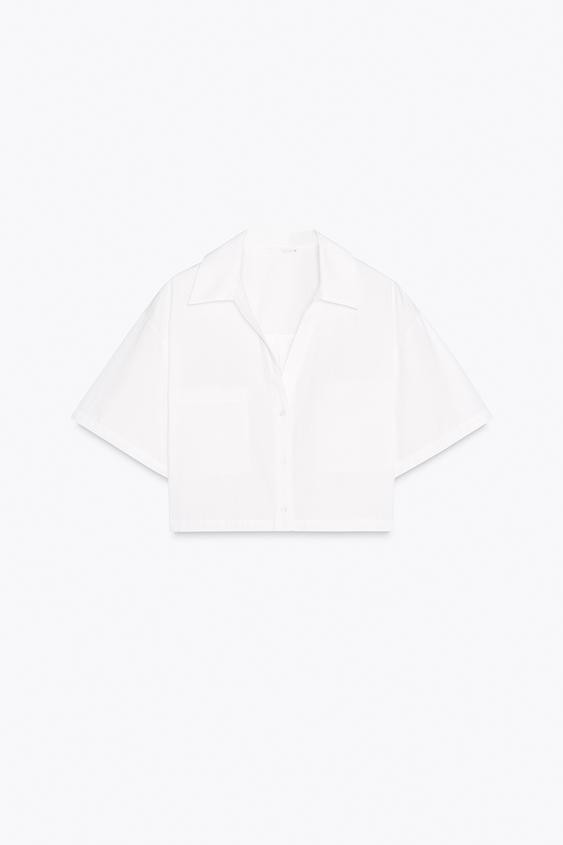 POPLIN CROPPED SHIRT | Zara US