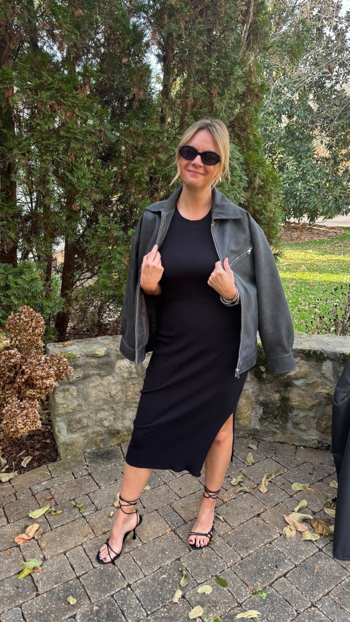 This look highlights how an oversized leather jacket can instantly elevate a more refined outfit. Layering the jacket over a sleek black dress creates a strong contrast between soft structure and edge, giving the look depth and intention. The oversized fit keeps it feeling modern and relaxed, while heels add a polished finish that’s perfect for an evening out. It’s an easy way to make a dress feel less formal and more effortless. The result is a confident, elevated look that works for dinners, events, or nights when you want to feel put together without feeling overdone.

#LTKootd #LTKgrwm #LTKdayinmylife