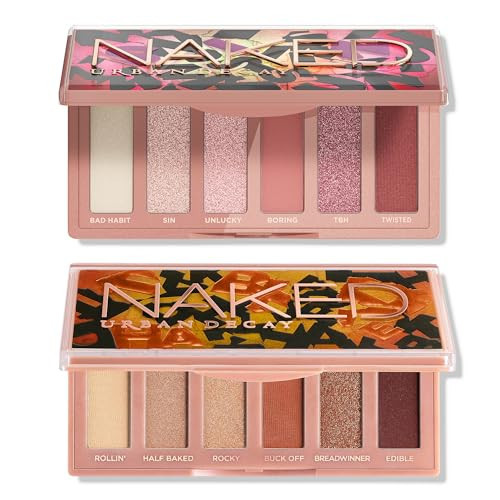 URBAN DECAY Naked Mini Eyeshadow Palette Makeup Set – Travel Size 6-Pan Palette – Neutral Pinks Brown Shades – Naked Mini Half-Baked + Sin Bundle Kit | Amazon (US)