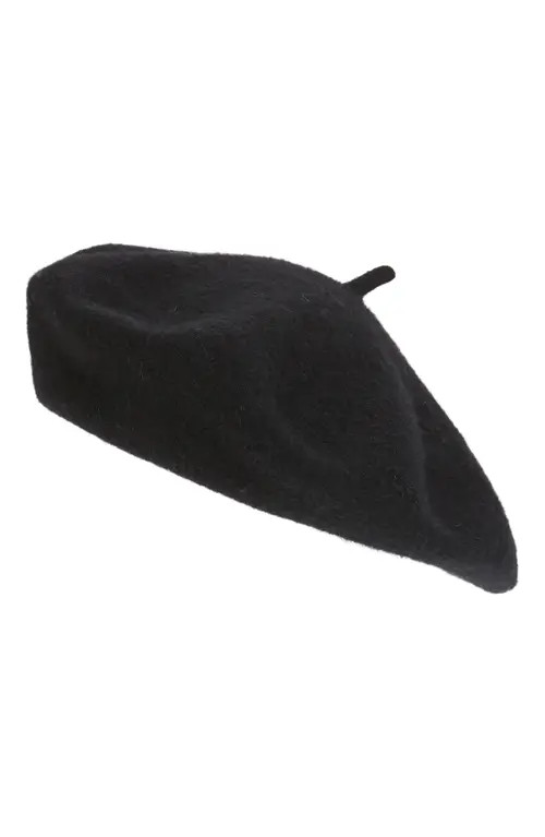 Nordstrom Wool Blend Beret in Black at Nordstrom | Nordstrom