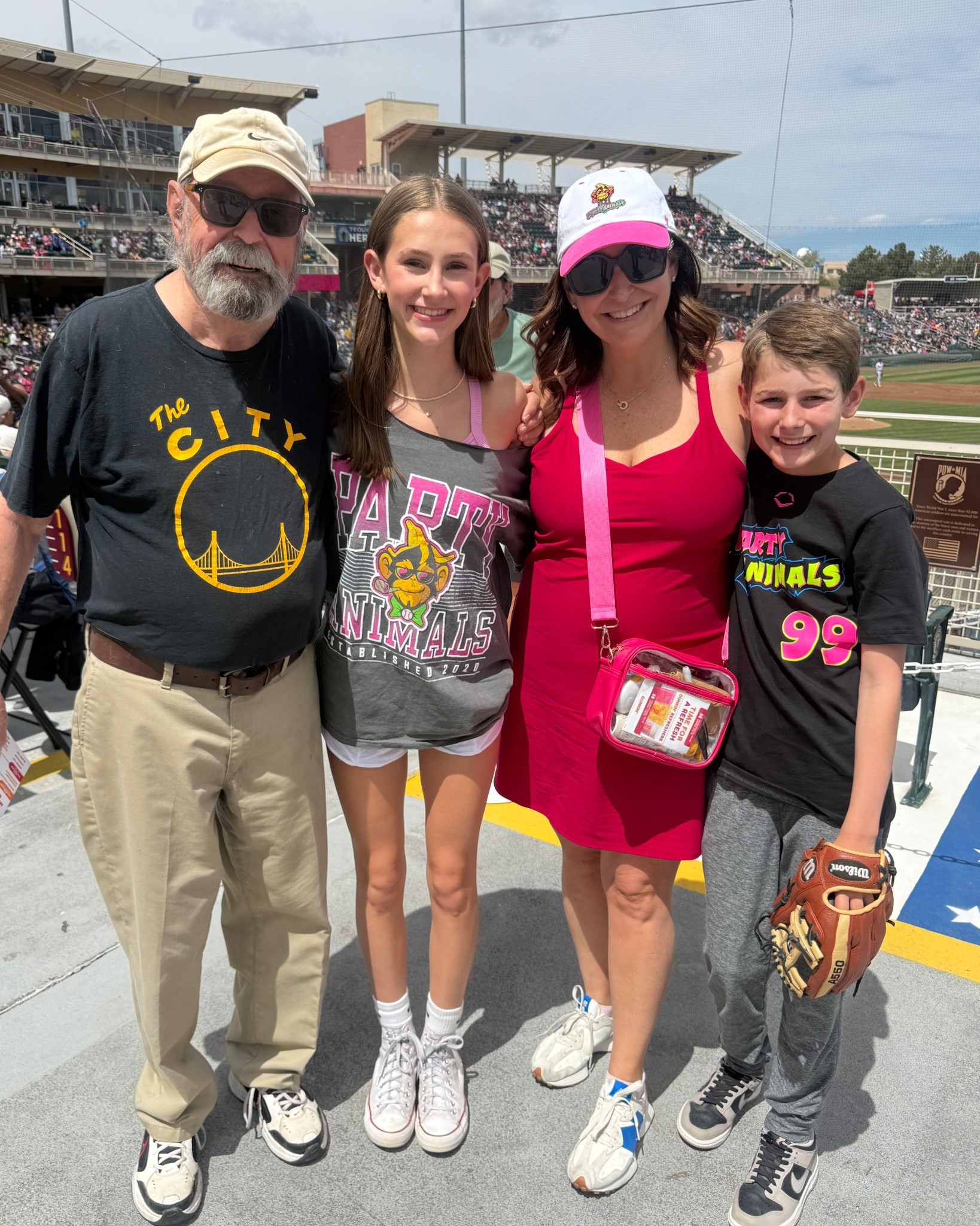 Banana Ball party animals vs firefighters! I wore my favorite @Spanx athletic dress in the new hot pink color - size up these run small wearing XL 

#LTKSeasonal #LTKootd #LTKmomlife