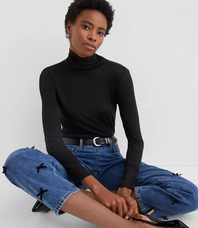 Micro Modal Turtleneck Top | LOFT