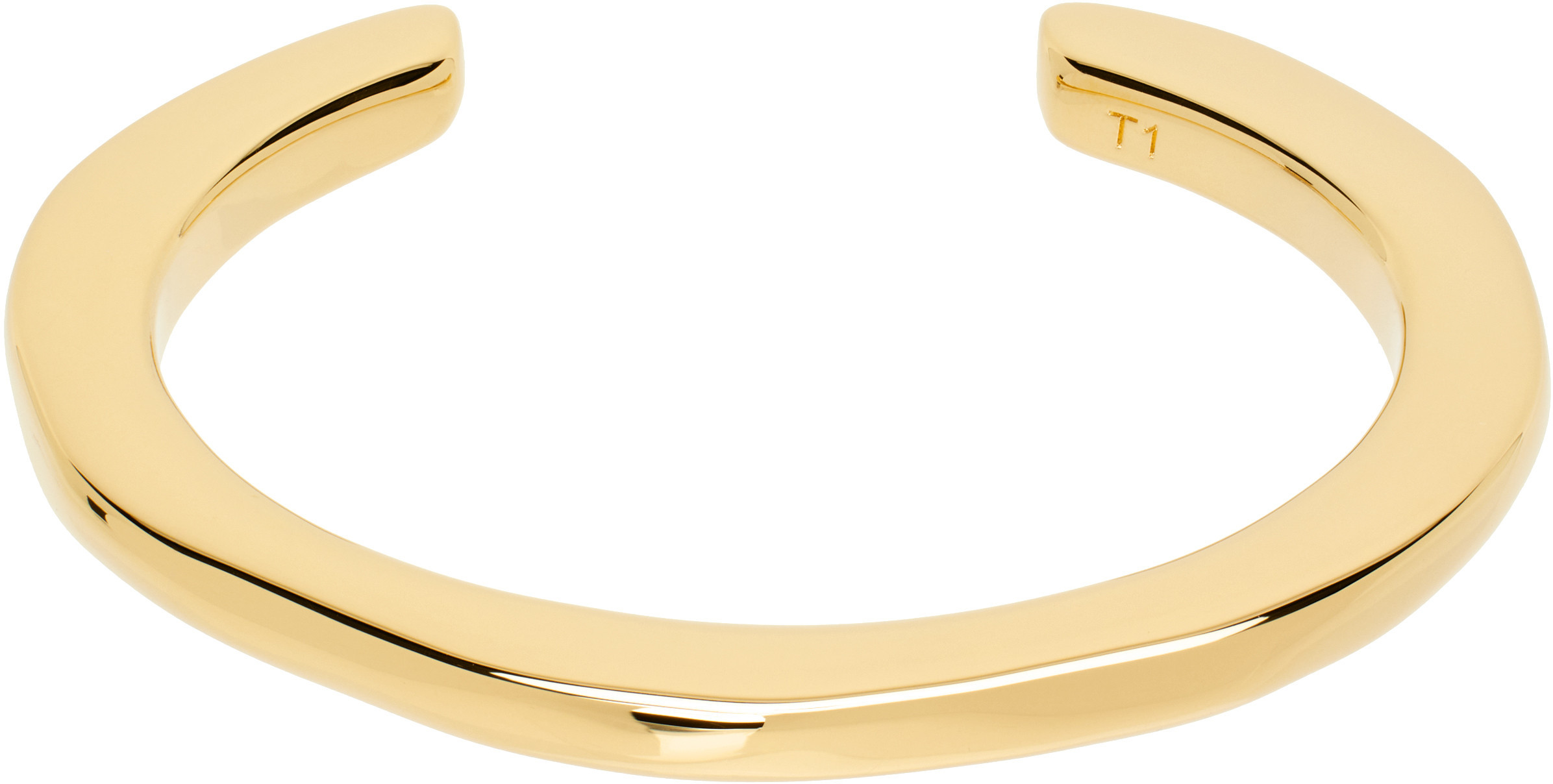 AMI Paris Gold Brass Dune Small Size Cuff Bracelet | SSENSE
