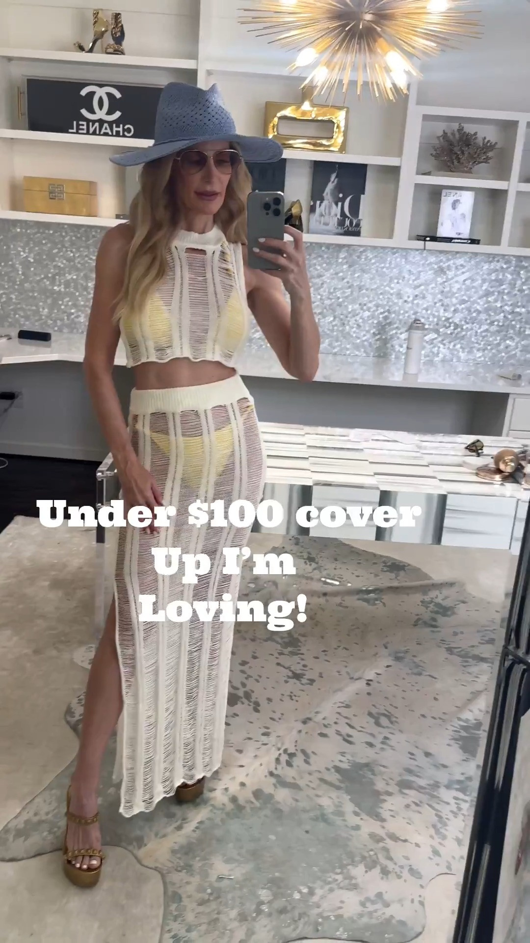 ✨ Loving this chic white cover-up set for summer! It includes both the tank and skirt, is under $100, and looks so much more expensive than it is. I paired it with this gorgeous yellow swimsuit that’s under $50, and I honestly can’t believe the quality for the price. To finish the look, I added this fabulous blue straw hat for the perfect poolside or beachside outfit. Everything runs true to size. I’m wearing a size small in the bikini and an XS in the cover-up. Trust me—this entire look is a summer winner! 

#LTKOver40#LTKSwim 

 

#LTKootd