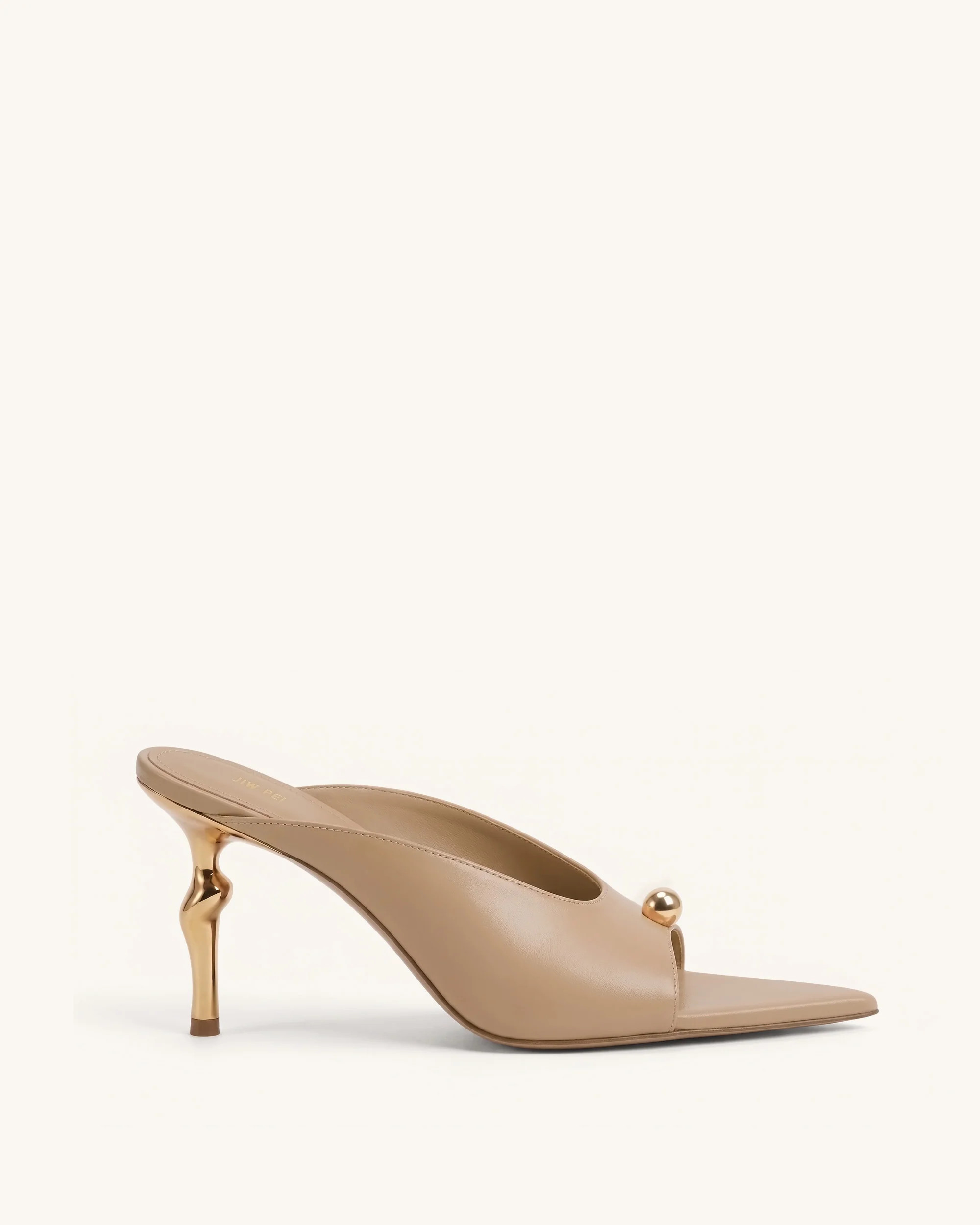 Noemi Pointed-Toe Mule Heels - Khaki | JW PEI US