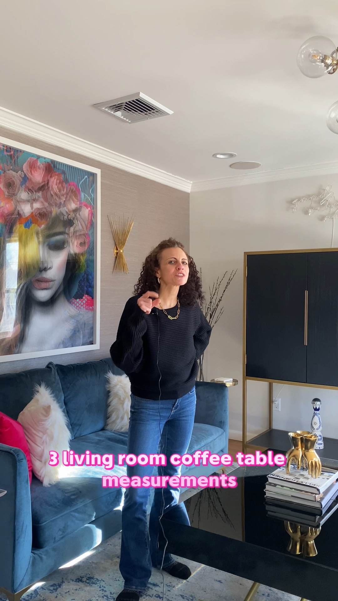 Living room coffee table measurements you need to know!

Navy velvet sofa, pink velvet pillow, Faust faux pillow, area rug, gold vase, black bar cabinet, gold sconce, grasscloth wallpaper 

#LTKstyletip #LTKhome #LTKover40