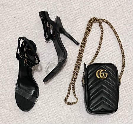 Clear strap sandals and Gucci mini vertical bag. Party accessories.

#LTKParties #LTKShoeCrush #LTKItBag