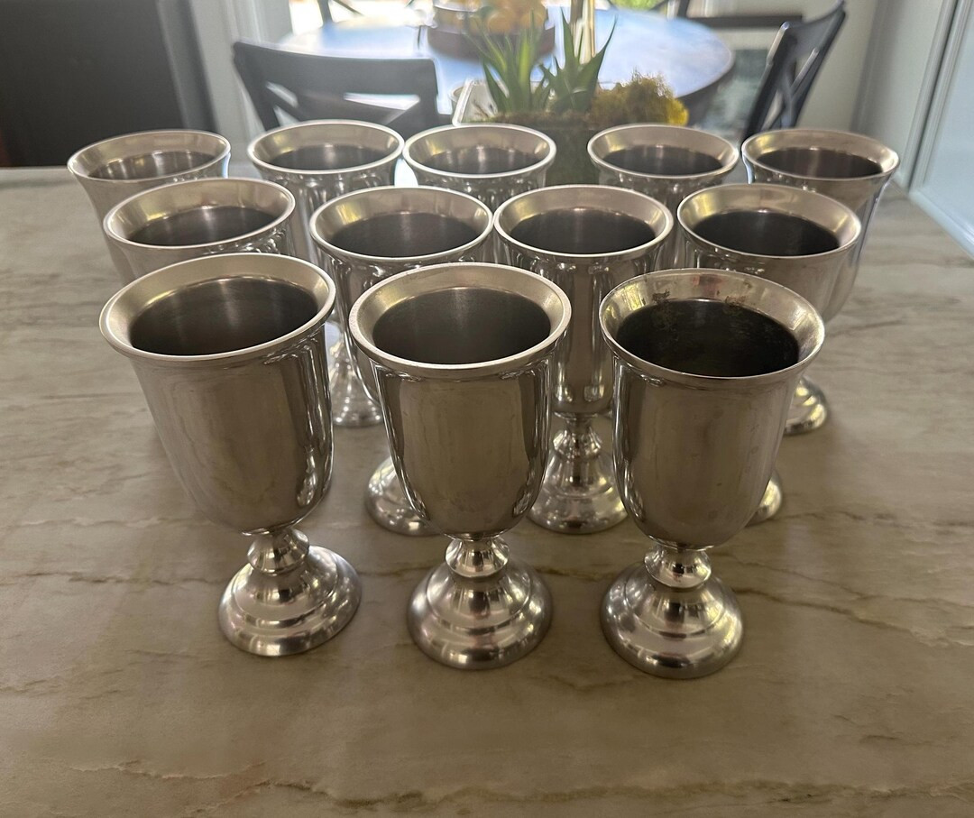 Sleek Pewter Goblets set of 12 India - Etsy | Etsy (US)
