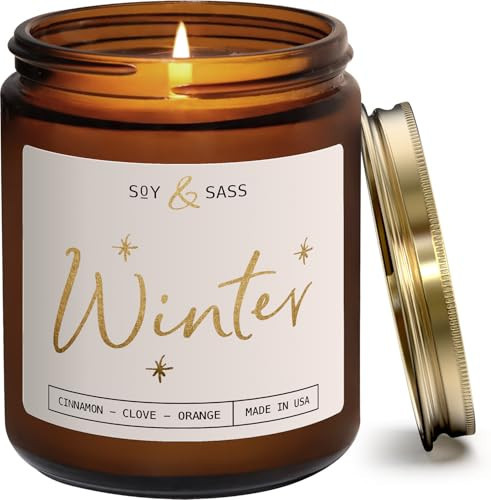 Winter Candle, Christmas Candles Scented - w/Orange, Cinnamon & Vanilla - Infused with Essential Oils I Winter Candles I 9oz, 50Hr, Made in USA | Amazon (US)