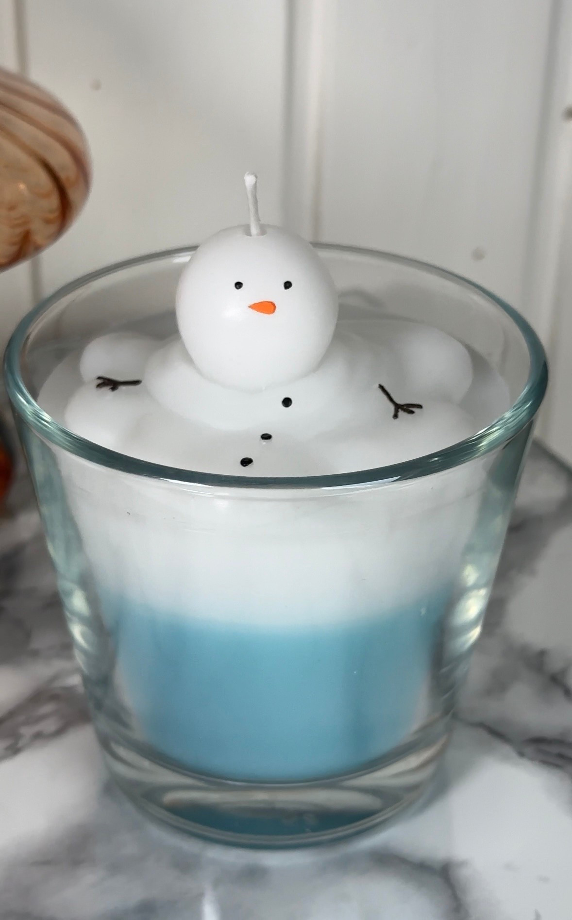 DIY Schneemann Kerze ⛄️ #kerze #diy #basteln 