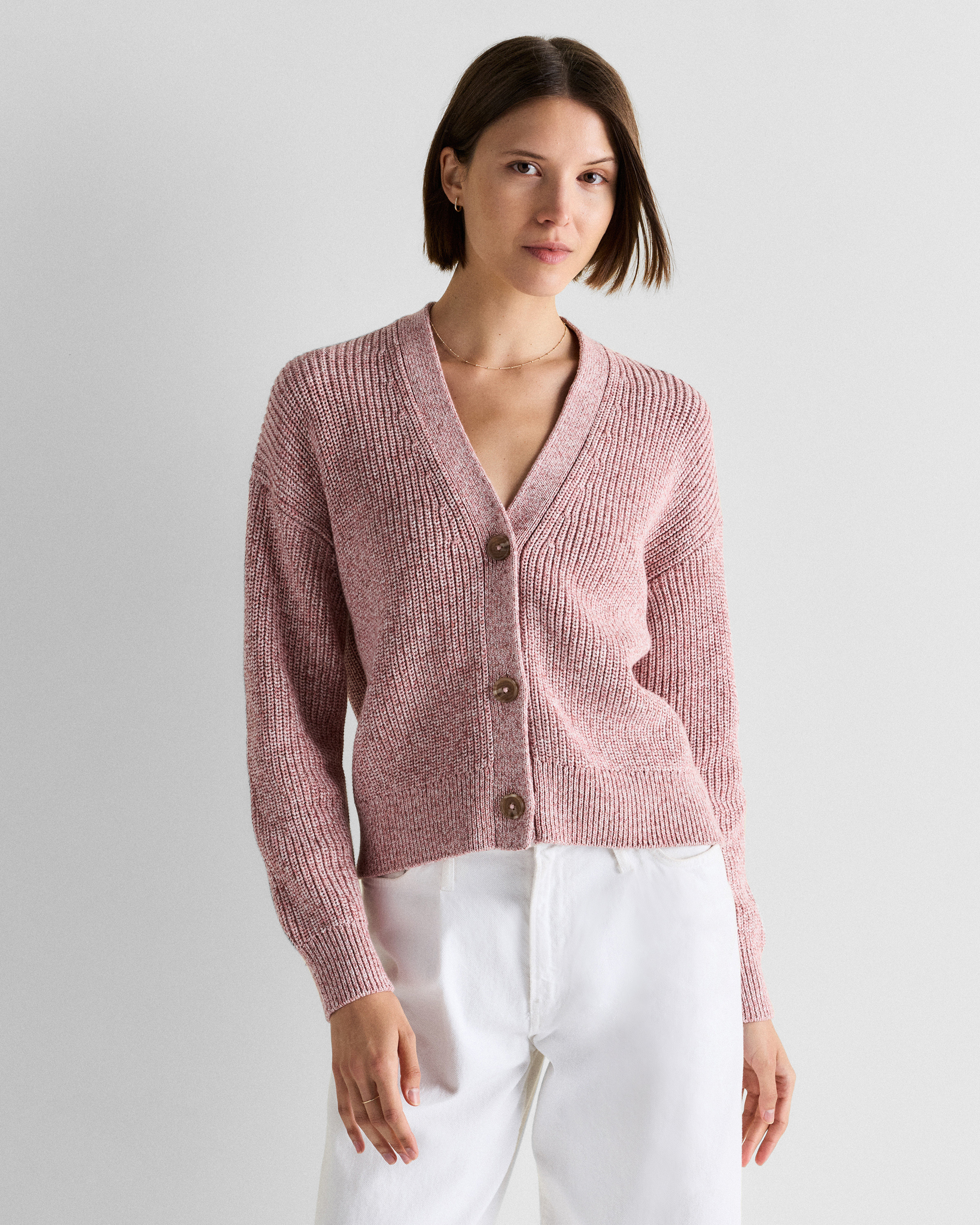 100% Organic Cotton Fisherman Boxy Cropped Cardigan | Quince