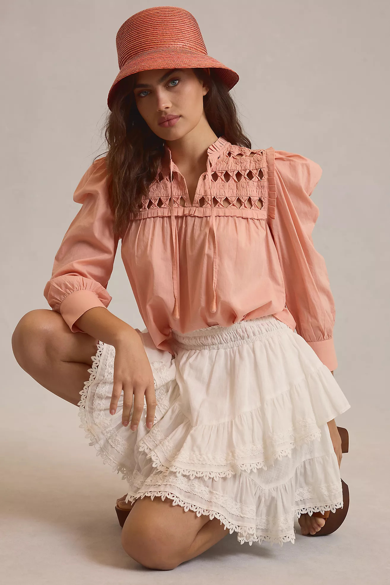 Self Contrast Puff-Sleeve Blouse | Anthropologie (US)